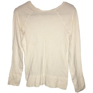Athleta 50% wool Long Sleeved White/Cream Tee